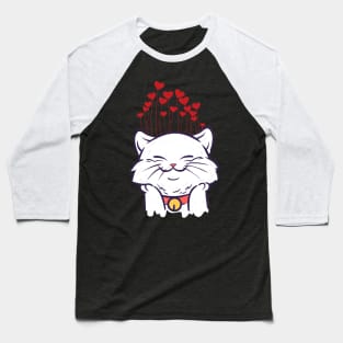 Cat Love Hearts Funny Adorable Design Perfect for Cat Owners and Cat Lovers Baseball T-Shirt